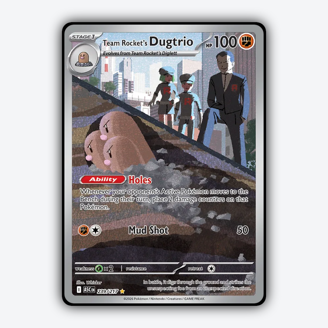 Team Rocket's Dugtrio 239/217 - Ascended Heroes Set - Card Rug