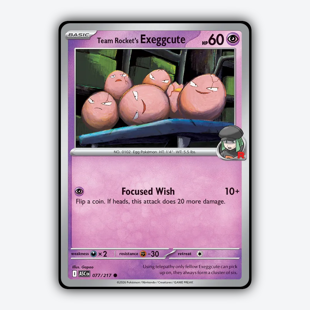 Team Rocket's Exeggcute 077/217 - Ascended Heroes Set - Card Rug