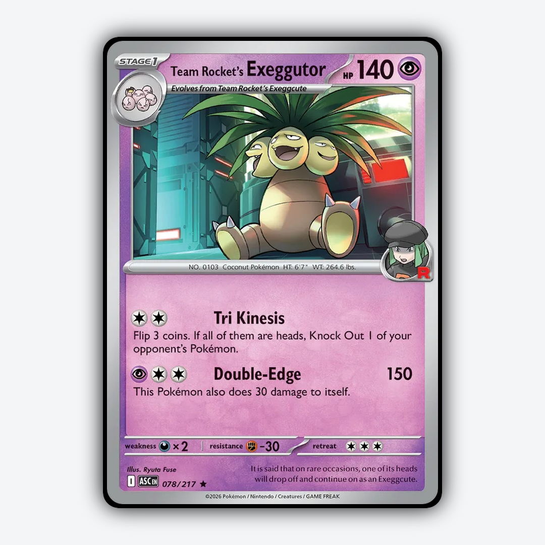 Team Rocket's Exeggutor 078/217 - Ascended Heroes Set - Card Rug