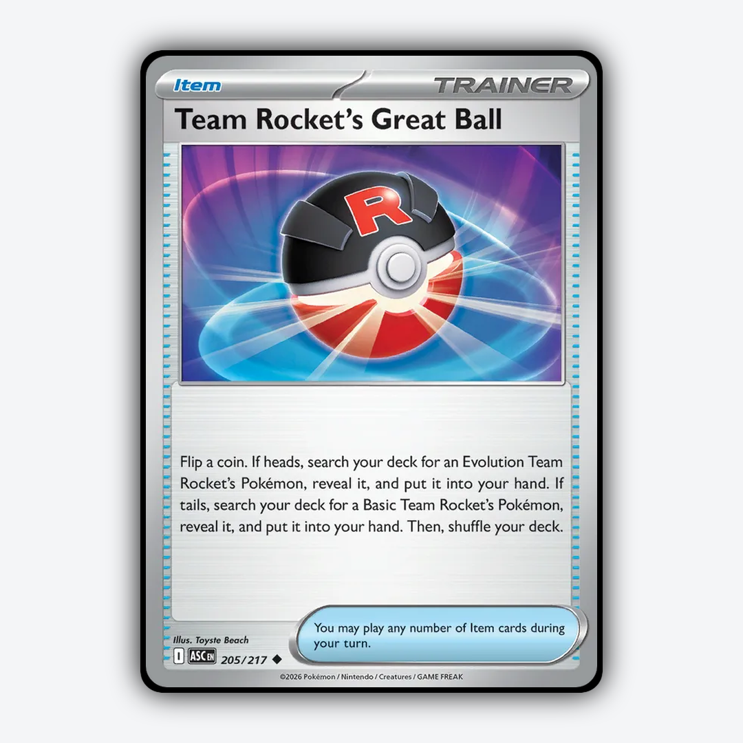 Team Rocket's Great Ball 205/217 - Ascended Heroes Set - Card Rug