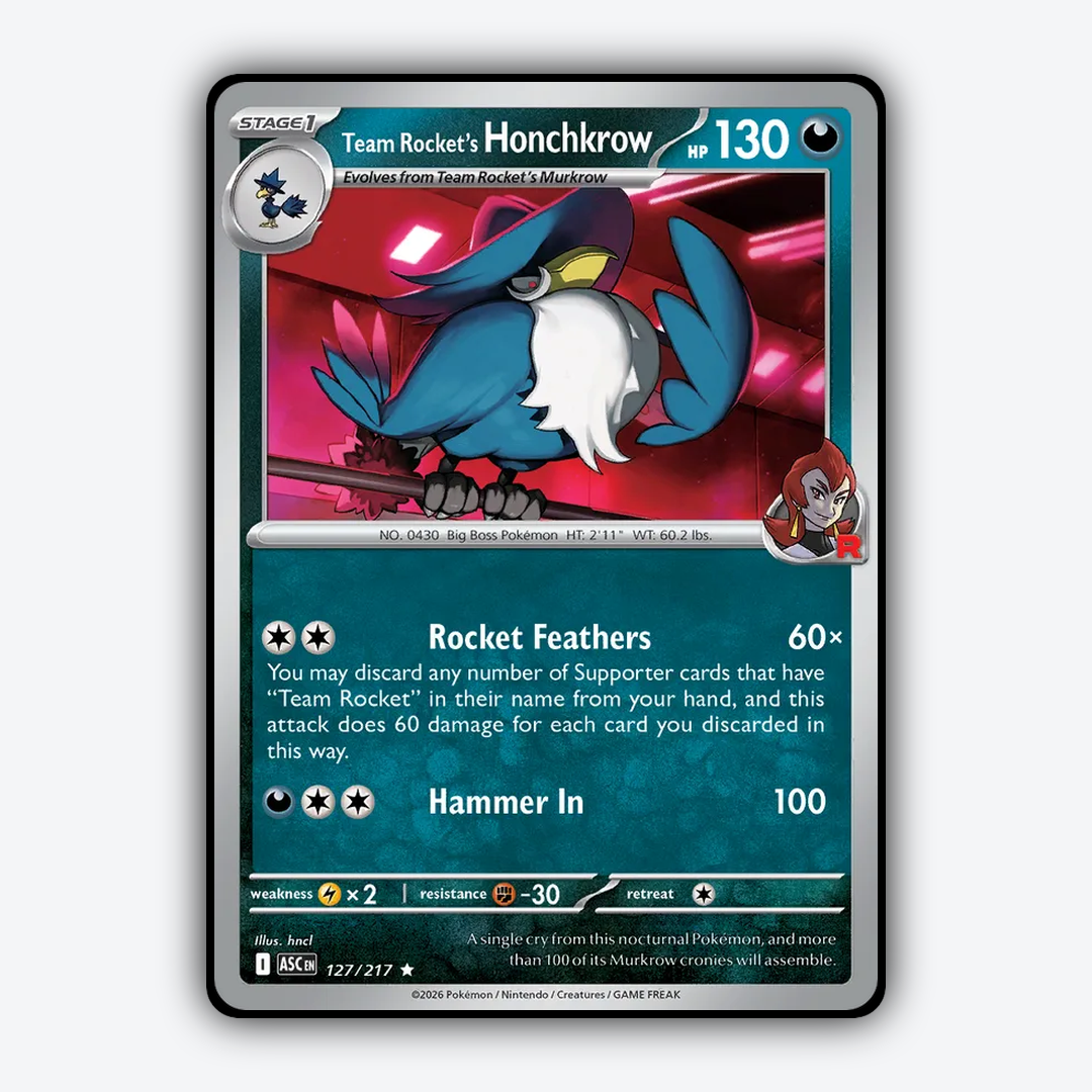 Team Rocket's Honchkrow 127/217 - Ascended Heroes Set - Card Rug