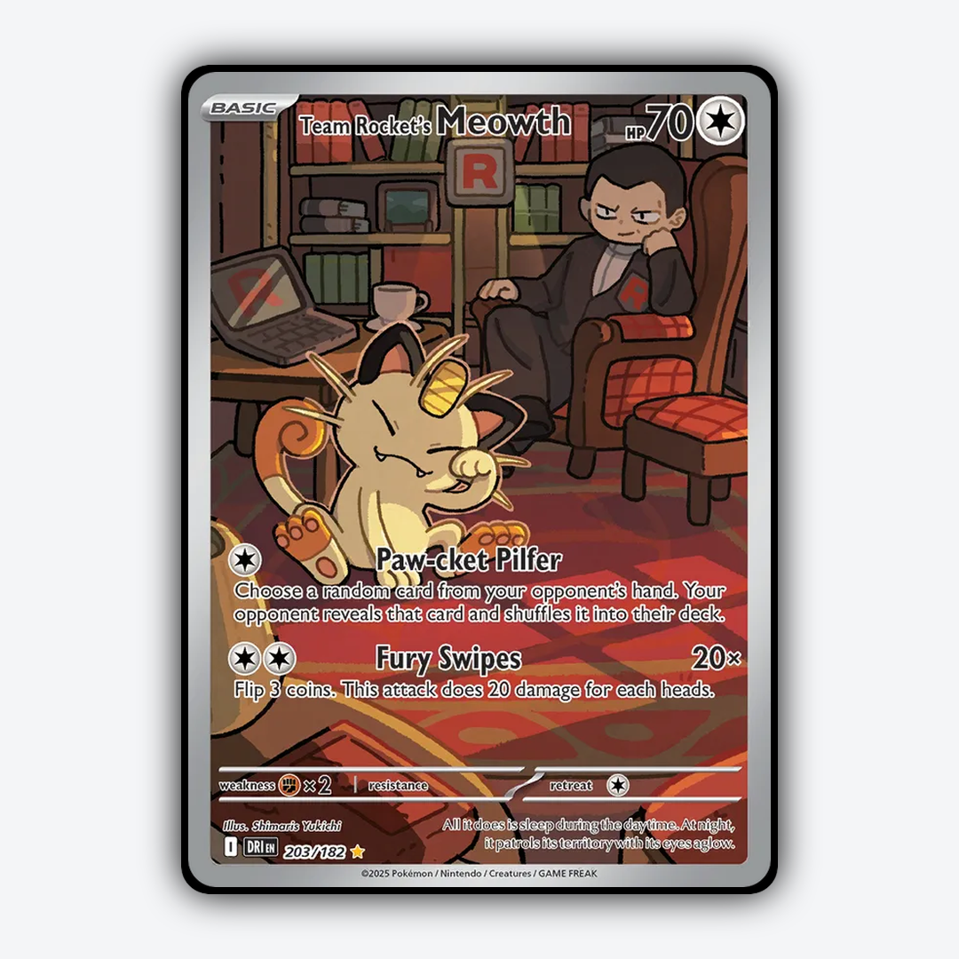 Team Rocket's Meowth #203 - Destined Rivals Set - Card Rug