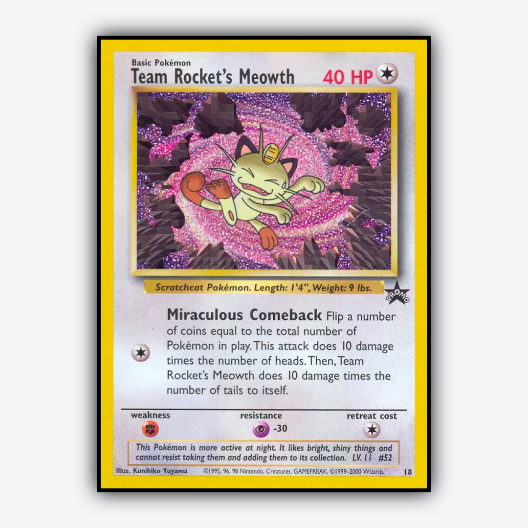 Team Rocket's Meowth #18 - Wizards Black Star Promos Set - Card Rug