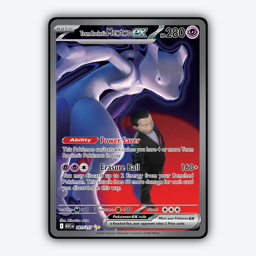 Team Rocket's Mewtwo ex 281/217 - Ascended Heroes Set - Card Rug