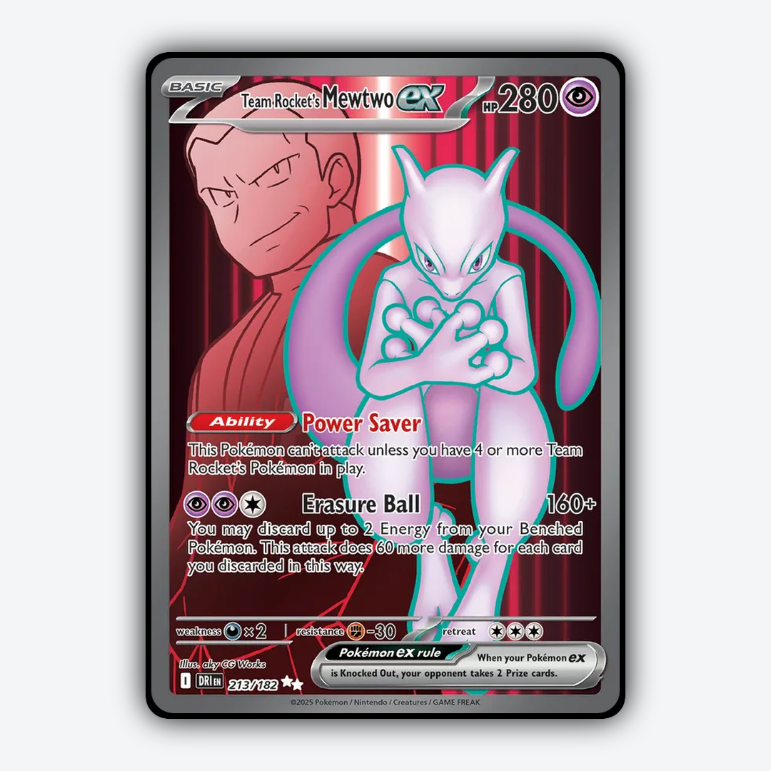 Team Rocket's Mewtwo ex #213 - Destined Rivals Set - Card Rug