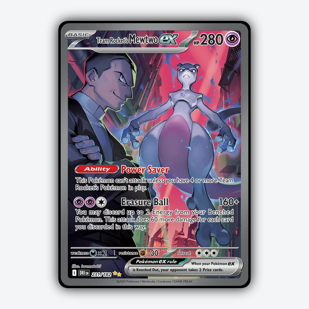 Team Rocket's Mewtwo ex #231 - Destined Rivals Set - Card Rug