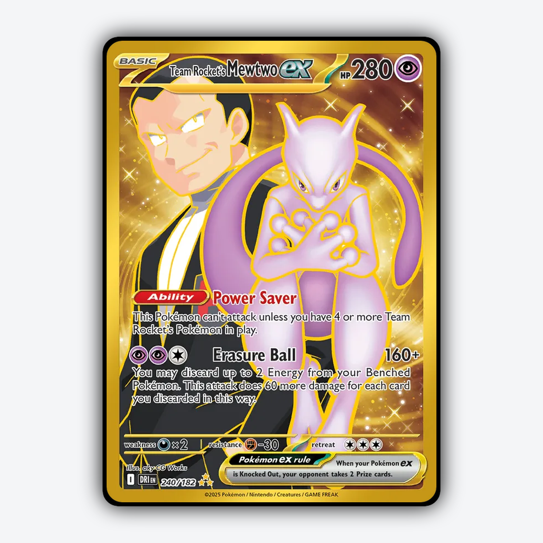 Team Rocket's Mewtwo ex #240 - Destined Rivals Set - Card Rug