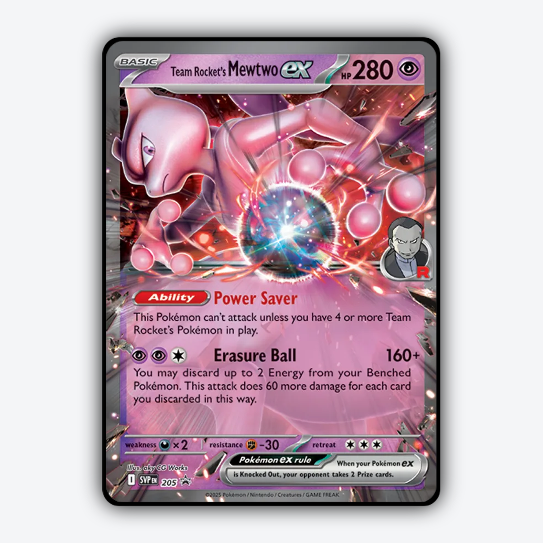 Team Rocket’s Mewtwo ex #205 - Scarlet & Violet Black Star Promos Set - Card Rug