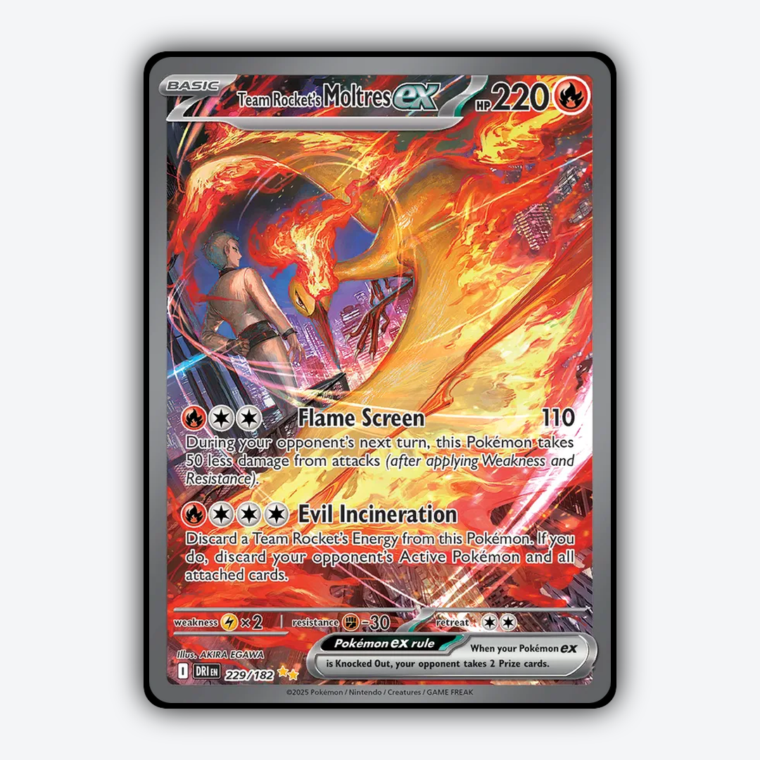 Team Rocket's Moltres ex #229 - Destined Rivals Set - Card Rug