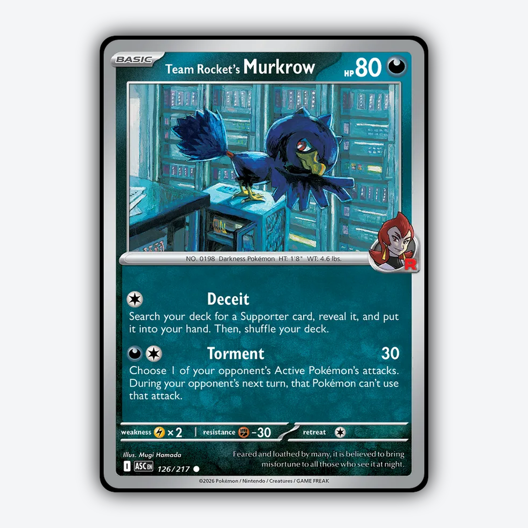 Team Rocket's Murkrow 126/217 - Ascended Heroes Set - Card Rug