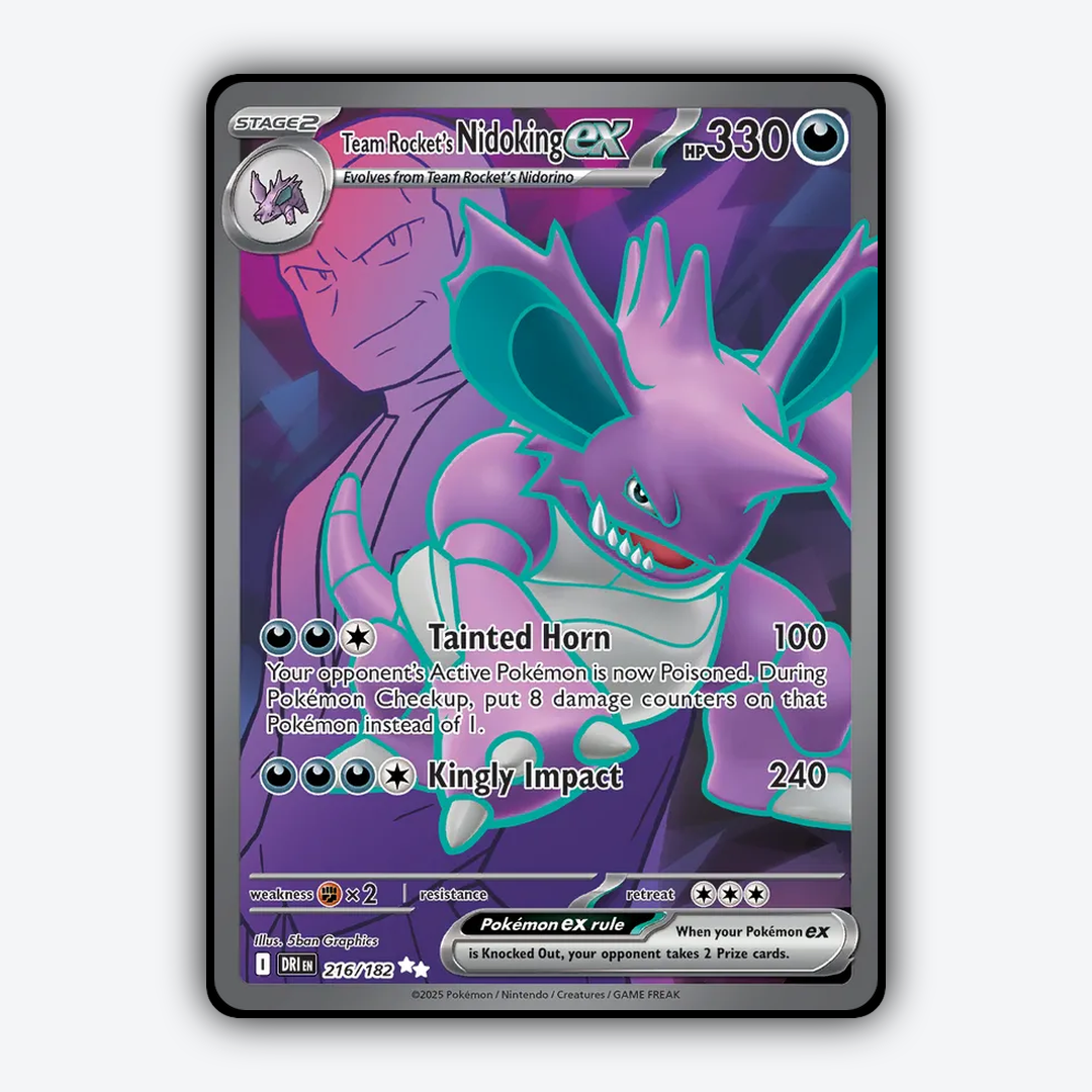 Team Rocket's Nidoking ex #216 - Destined Rivals Set - Card Rug