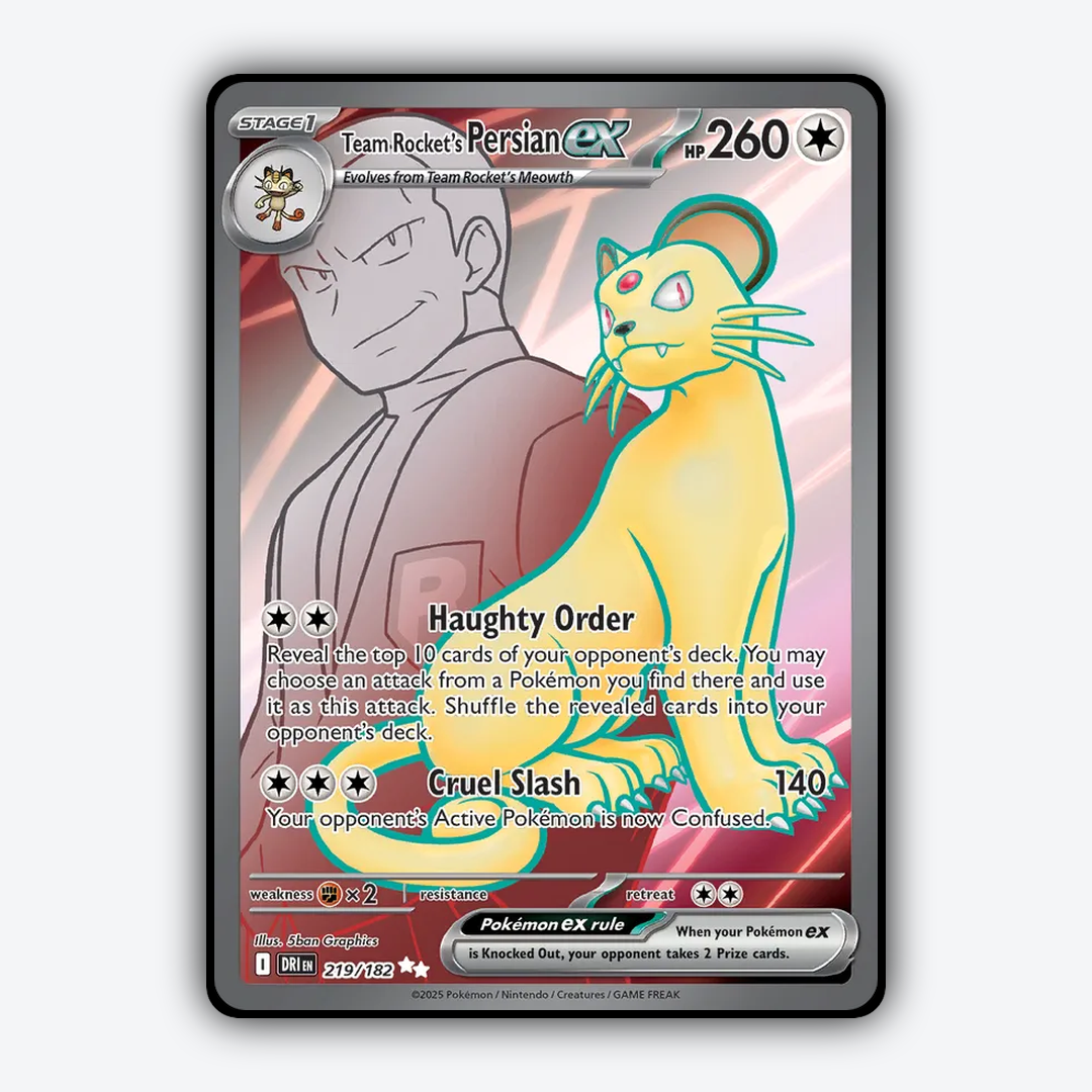 Team Rocket's Persian ex #219 - Destined Rivals Set - Card Rug