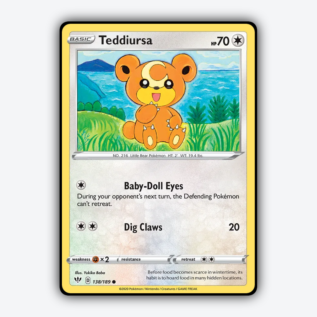 Teddiursa 138/189 - Darkness Ablaze Set - Card Rug