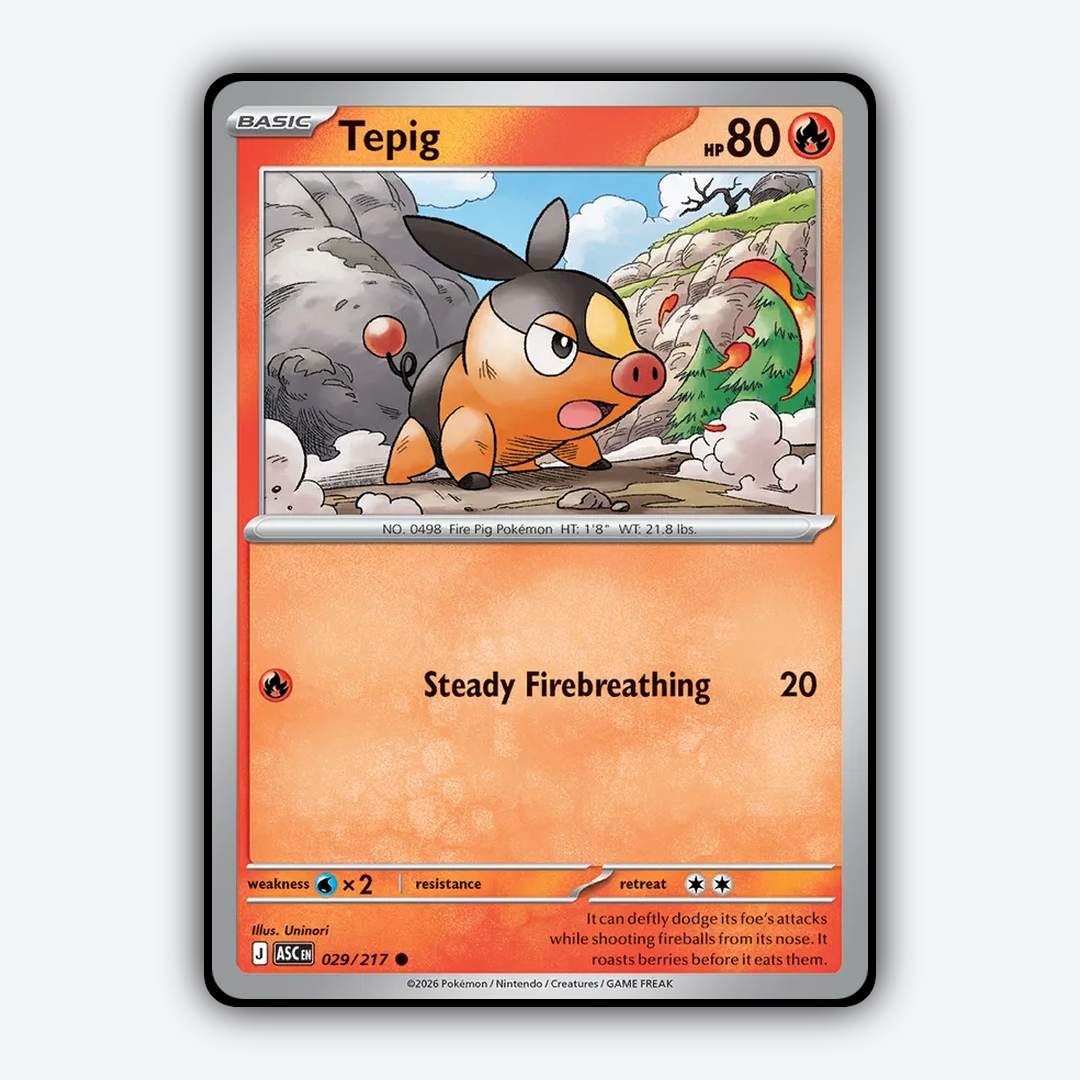 Tepig 029/217 - Ascended Heroes Set - Card Rug