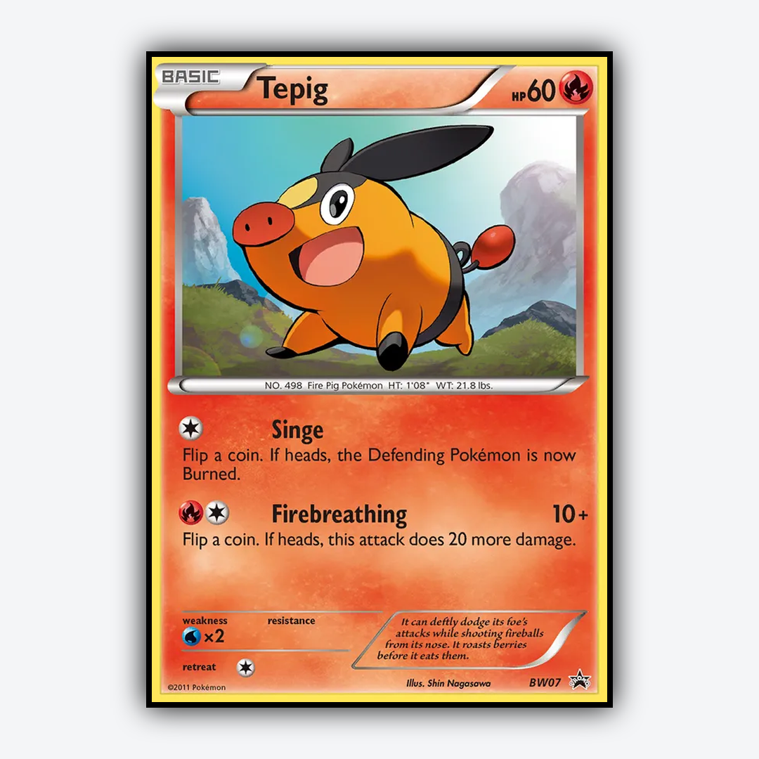 Tepig #7 - BW Black Star Promos Set - Card Rug