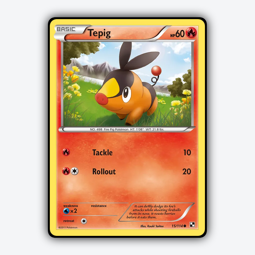 Tepig 015/114 - Black & White Set - Card Rug