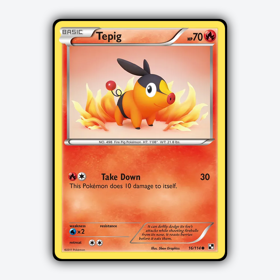 Tepig 016/114 - Black & White Set - Card Rug