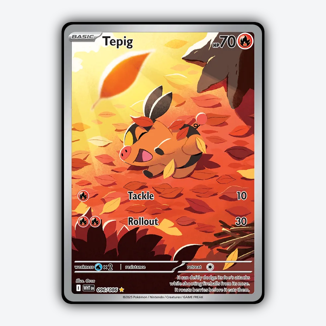 Tepig #96 - White Flare Set - Card Rug