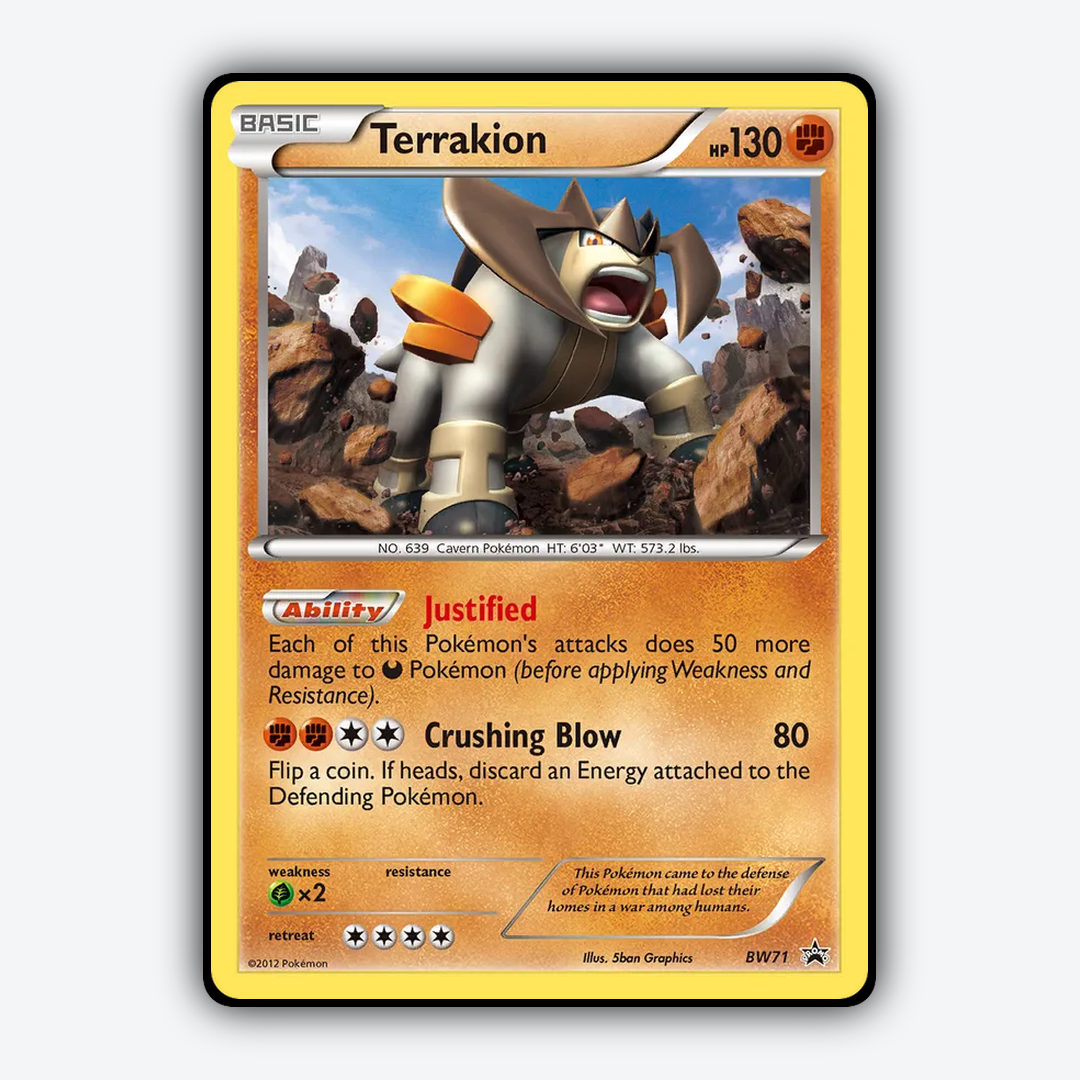 Terrakion #71 - BW Black Star Promos Set - Card Rug