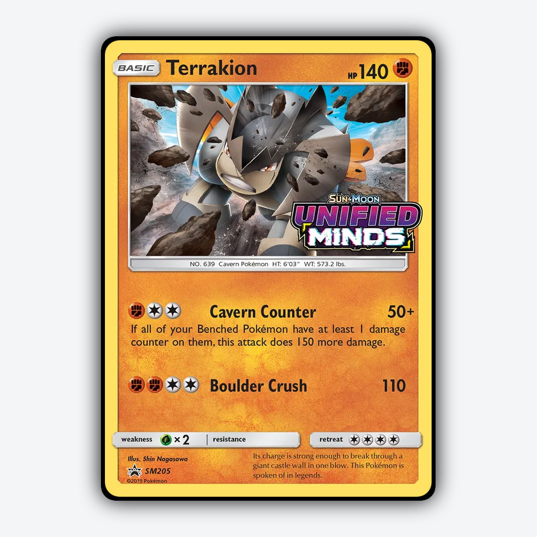 Terrakion #205 - SM Black Star Promos Set - Card Rug