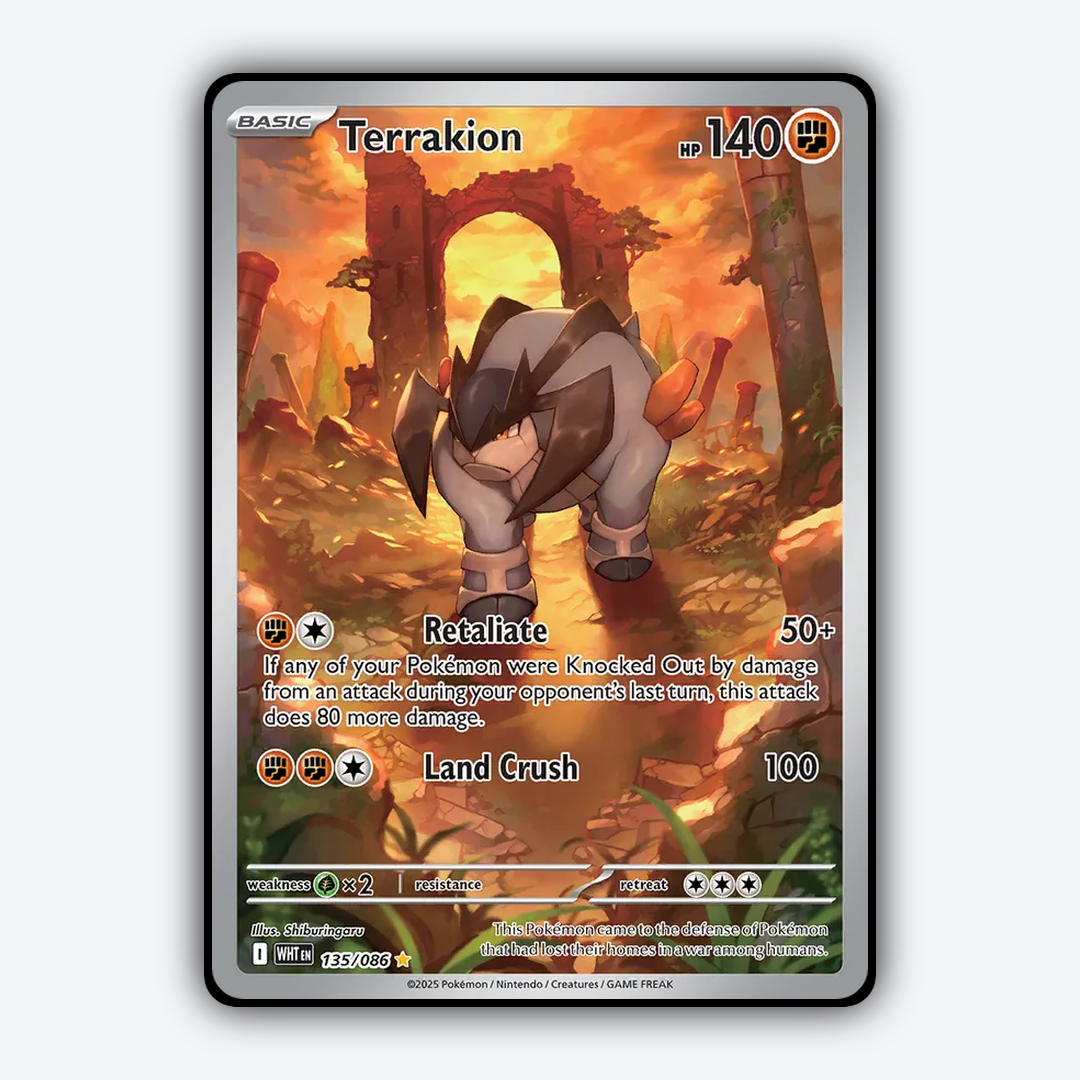 Terrakion #135 - White Flare Set - Card Rug