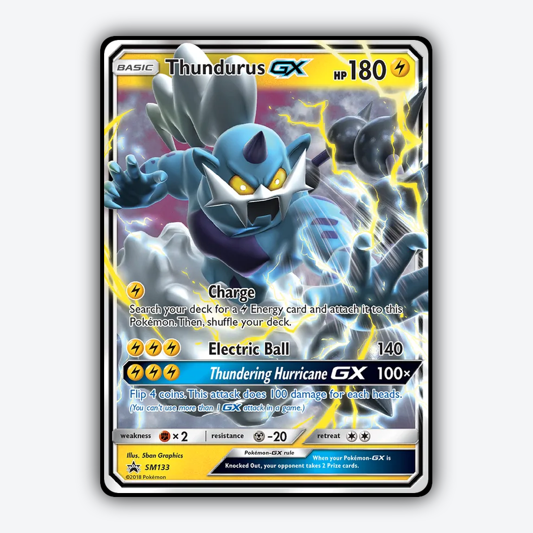 Thundurus-GX #133 - SM Black Star Promos Set - Card Rug