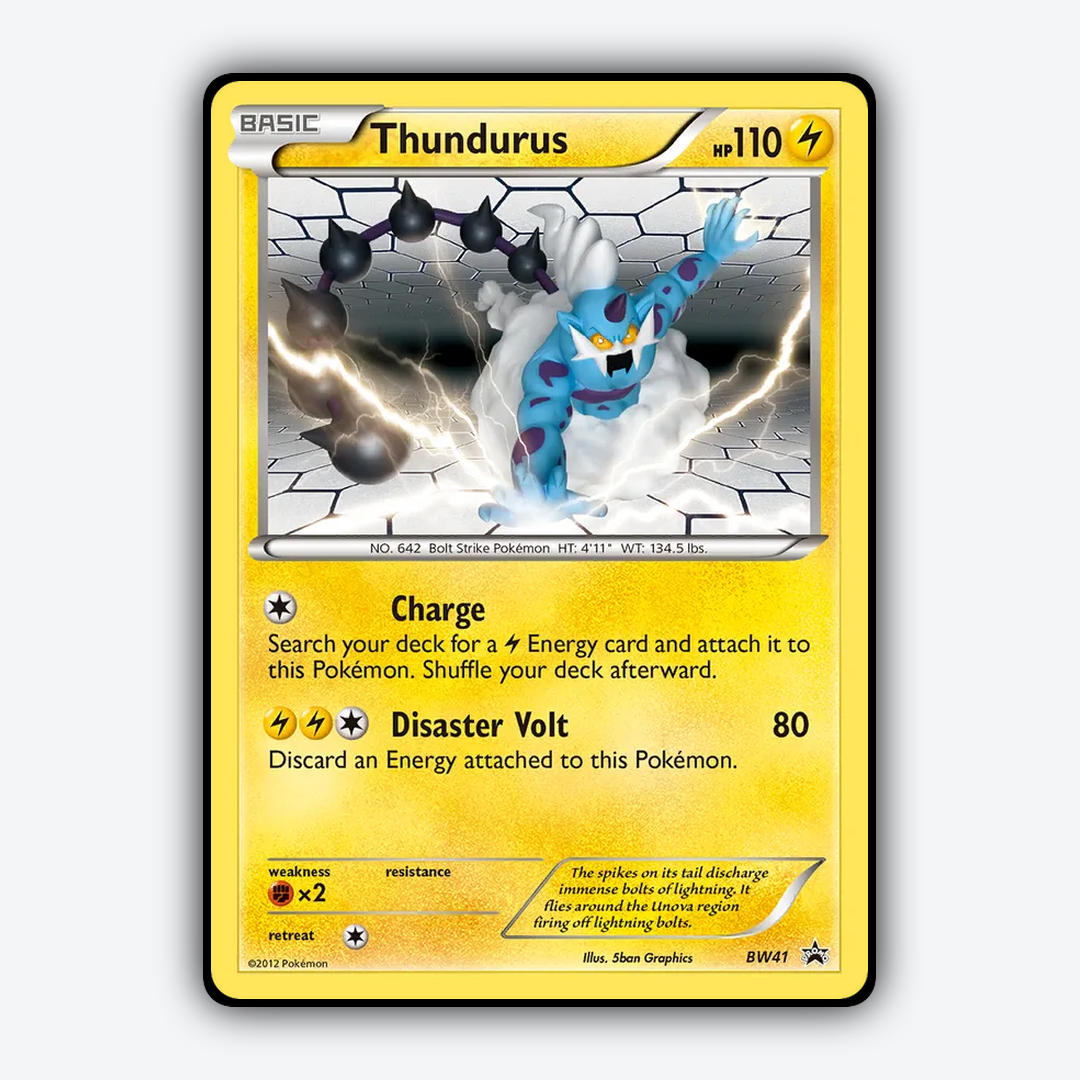 Thundurus #41 - BW Black Star Promos Set - Card Rug