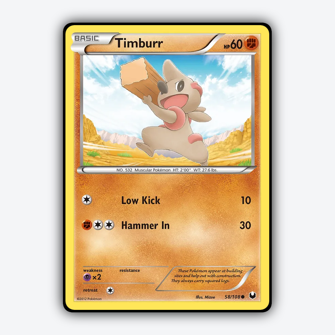 Timburr 058/108 - Dark Explorers Set - Card Rug