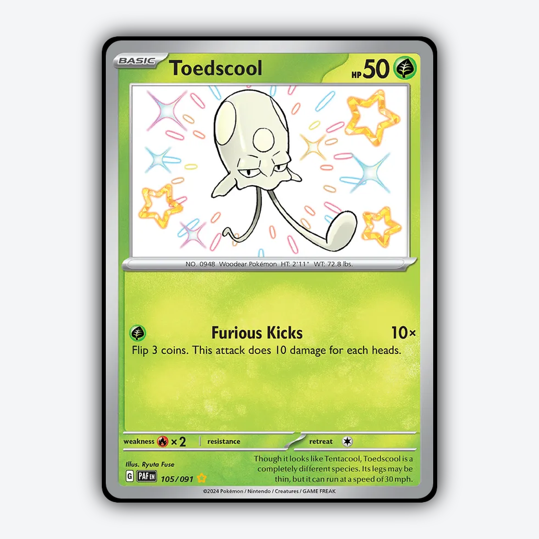 Toedscool #105 - Paldean Fates Set - Card Rug