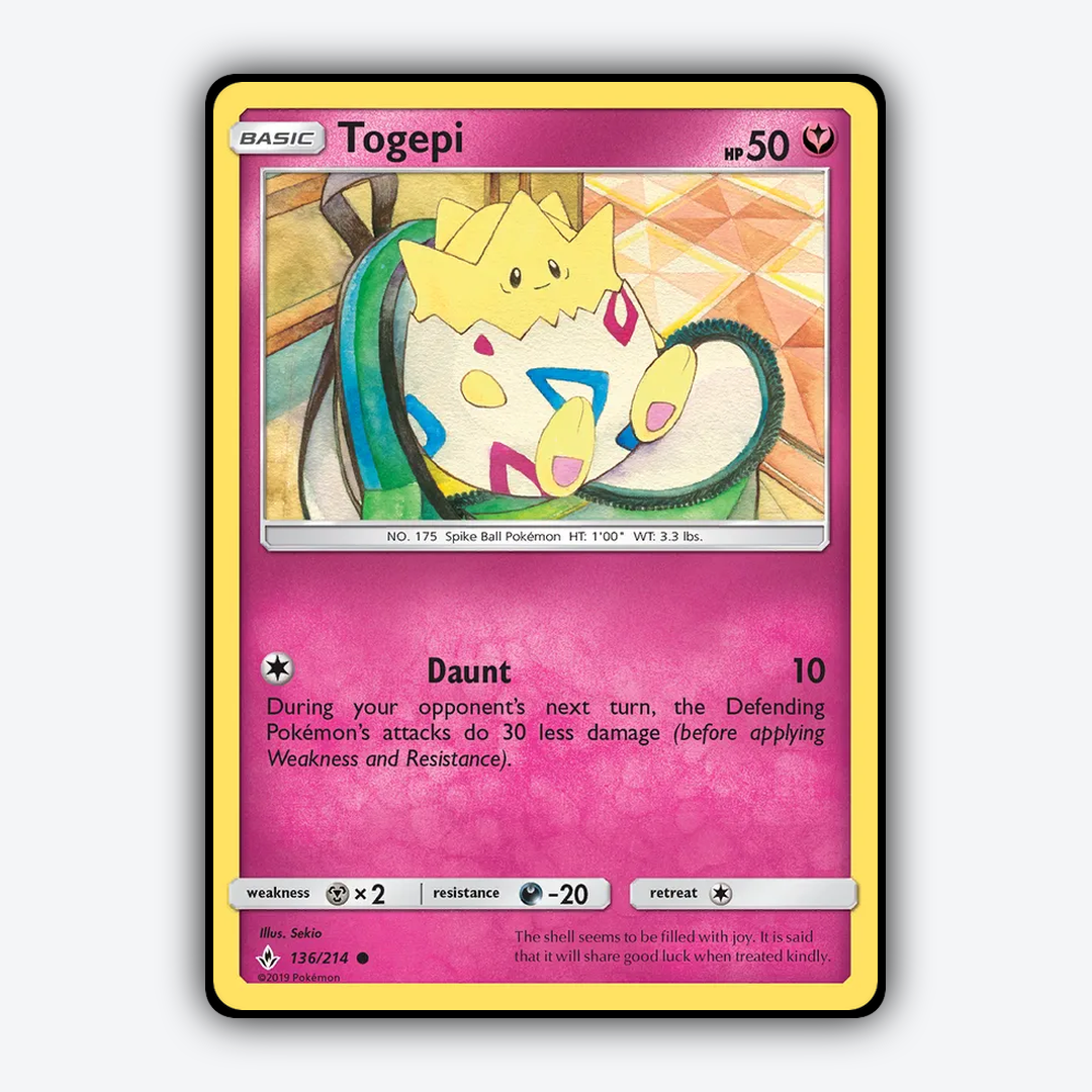 Togepi 136/214 - Unbroken Bonds Set - Card Rug