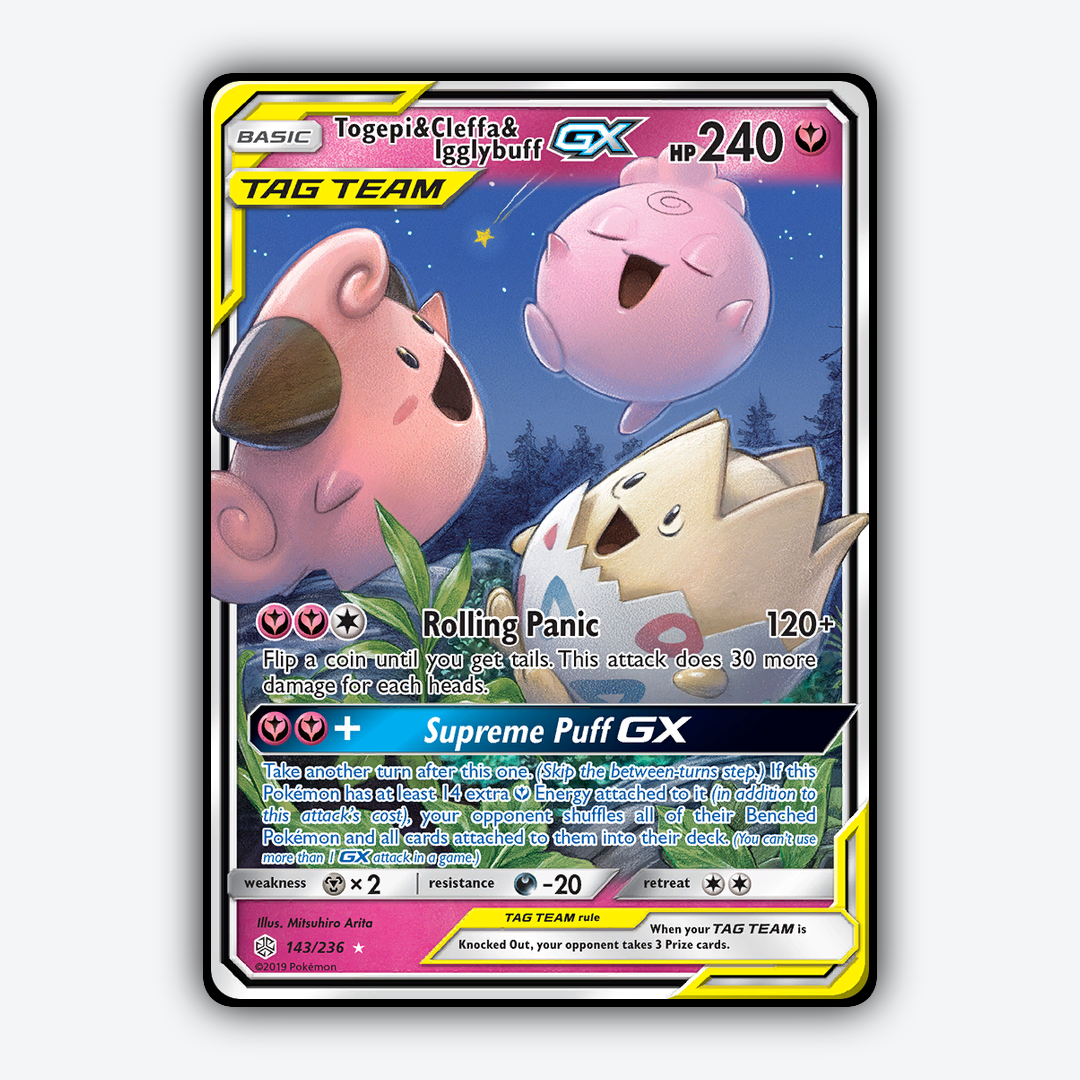 Togepi & Cleffa & Igglybuff-GX 143/236 - Cosmic Eclipse Set - Card Rug