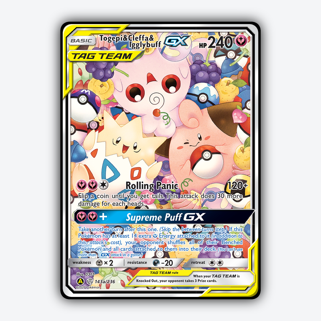 Togepi & Cleffa & Igglybuff-GX 143a/236 - Cosmic Eclipse Set - Card Rug