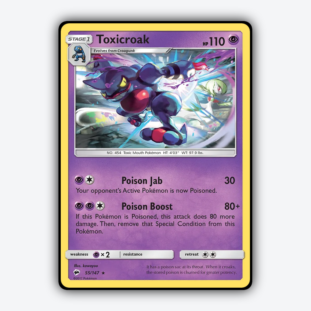 Toxicroak 055/147 - Burning Shadows Set - Card Rug