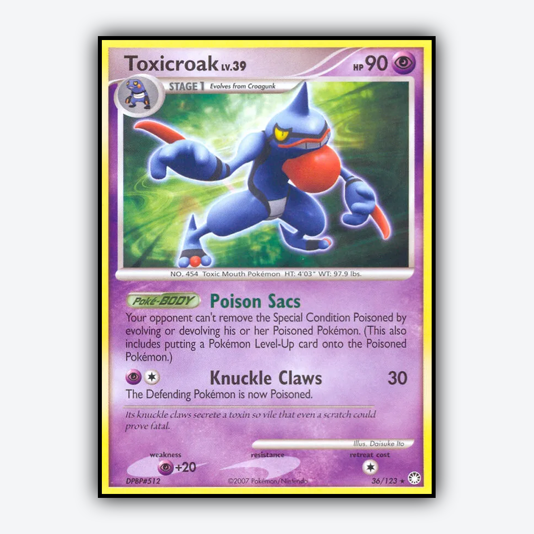 Toxicroak 036/123 - Mysterious Treasures Set - Card Rug
