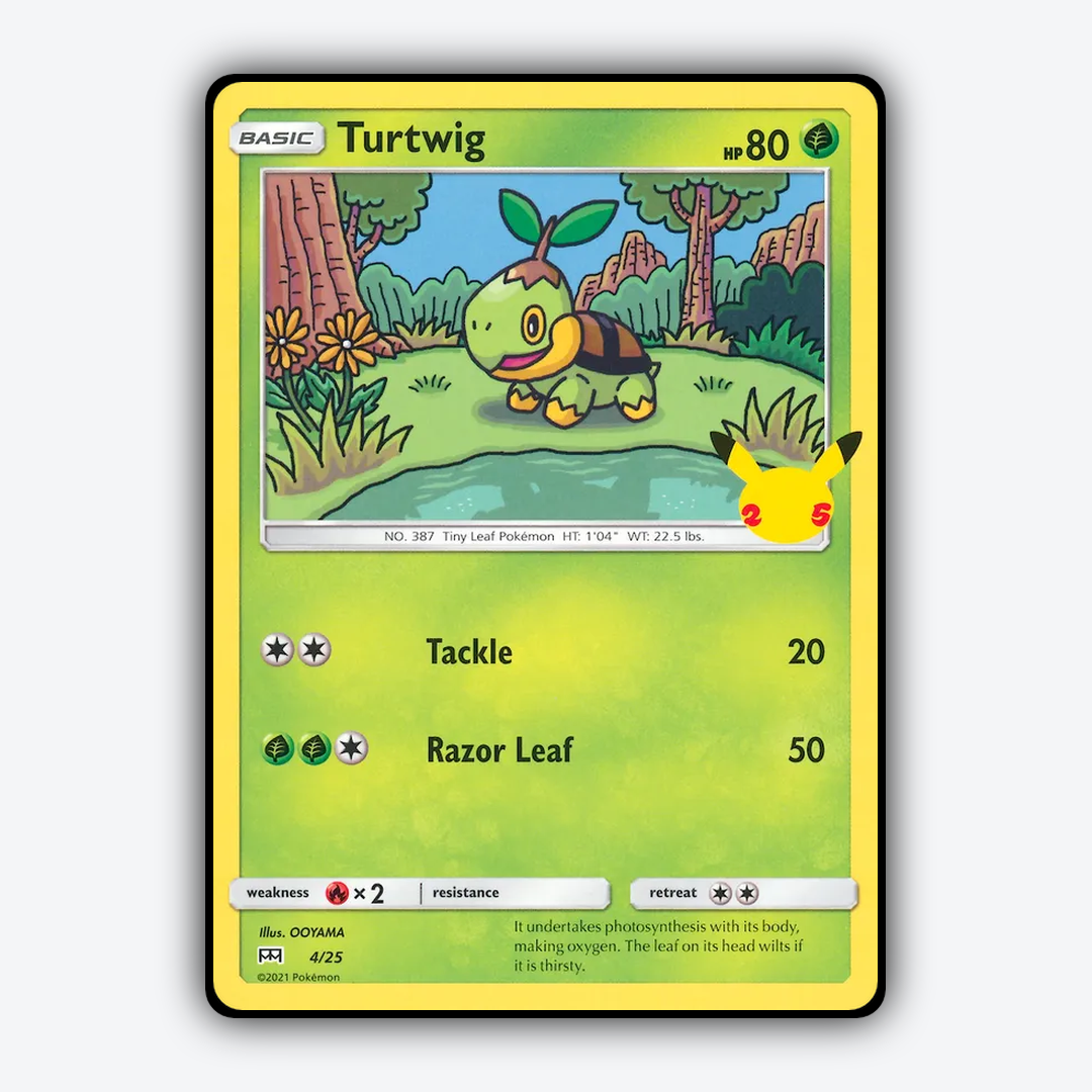 Turtwig 004/25 - McDonald's Collection 2021 Set - Card Rug