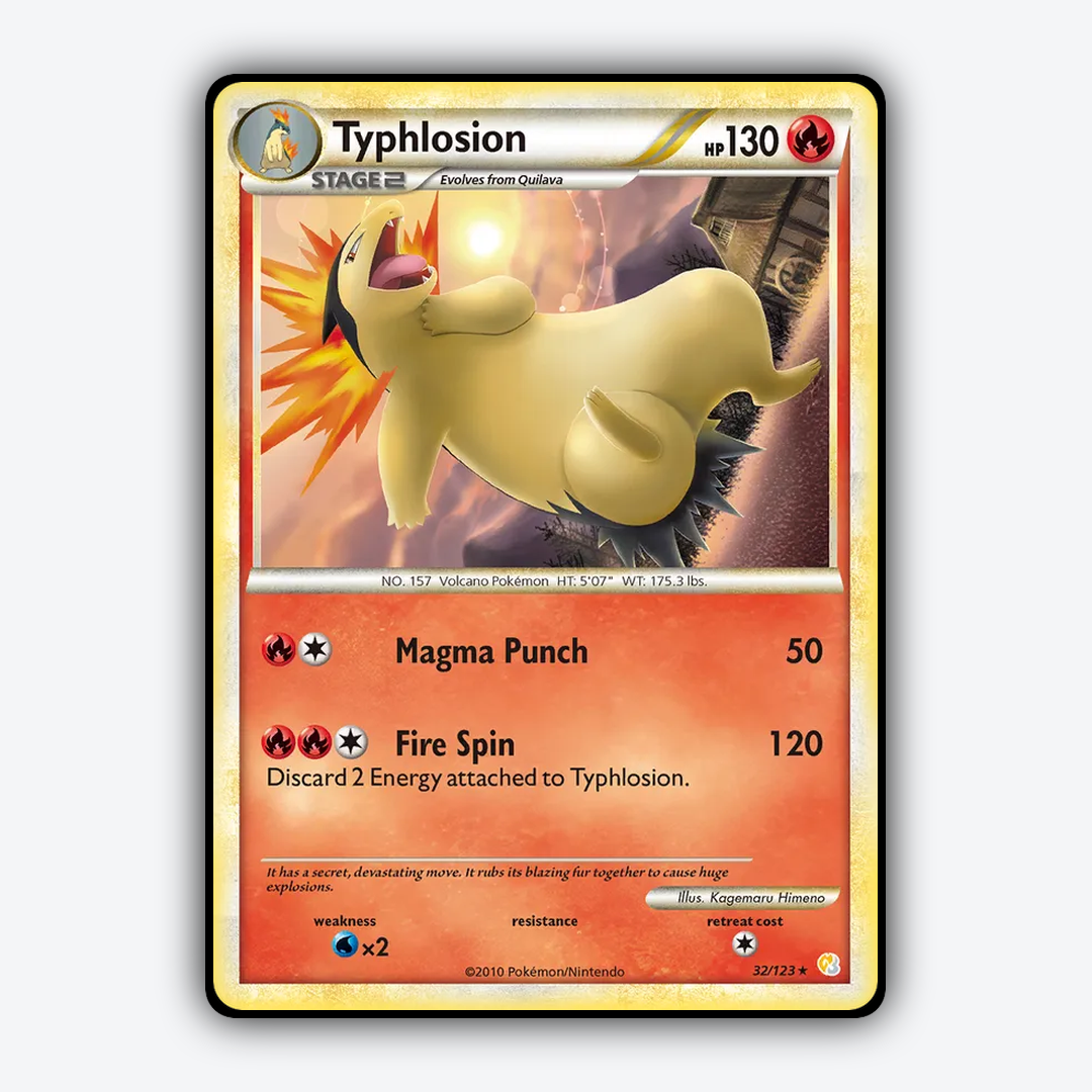 Typhlosion 032/123 - HeartGold & SoulSilver Set - Card Rug