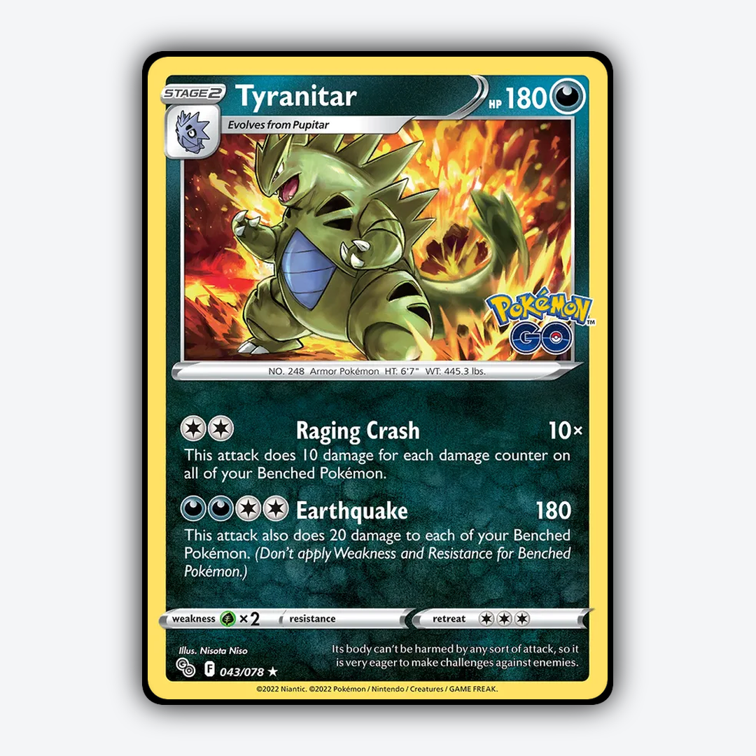Tyranitar 043/78 - Pokémon GO Set - Card Rug