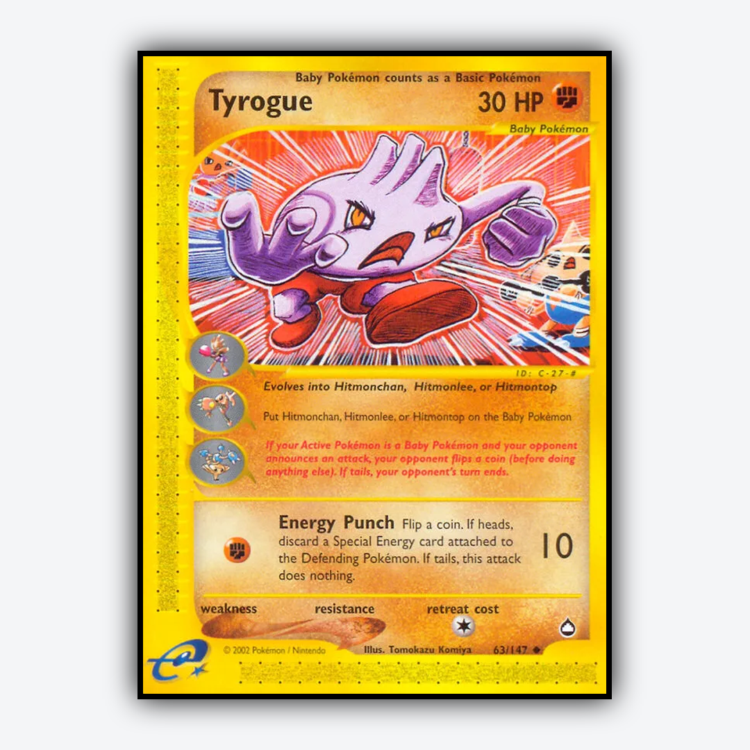 Tyrogue 063/147 - Aquapolis Set - Card Rug