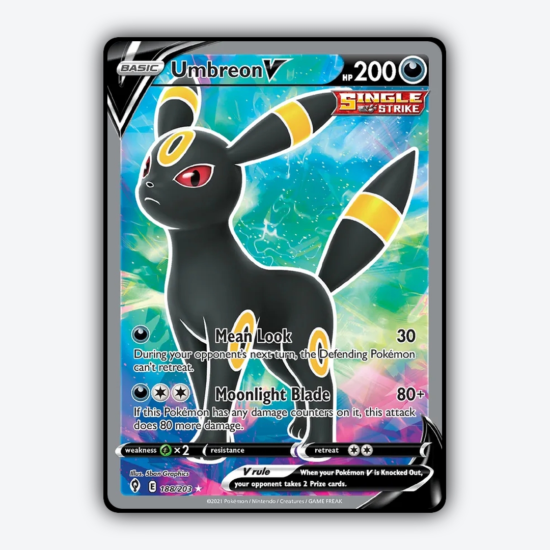 Umbreon V #188 - Evolving Skies Set - Card Rug