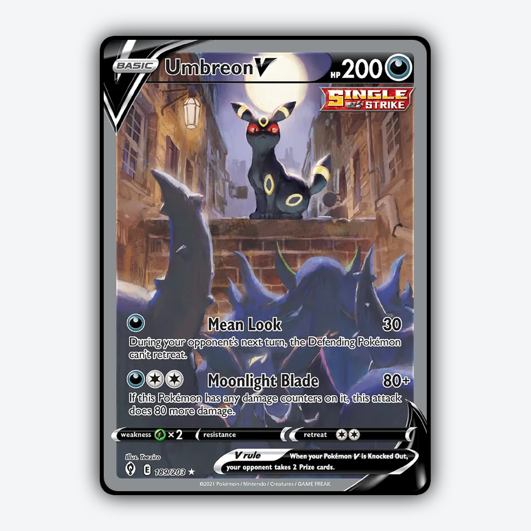 Umbreon V #189 - Evolving Skies Set - Card Rug