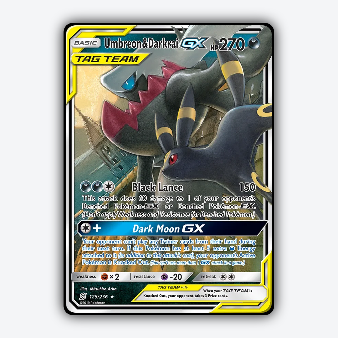 Umbreon & Darkrai-GX 125/236 - Unified Minds Set - Card Rug
