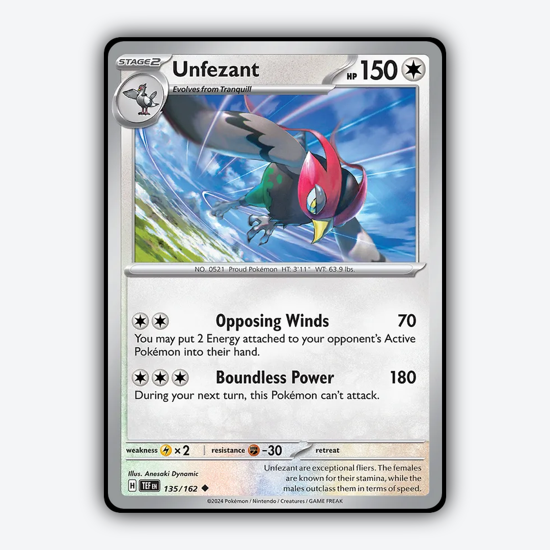 Unfezant 135/162 - Temporal Forces Set - Card Rug