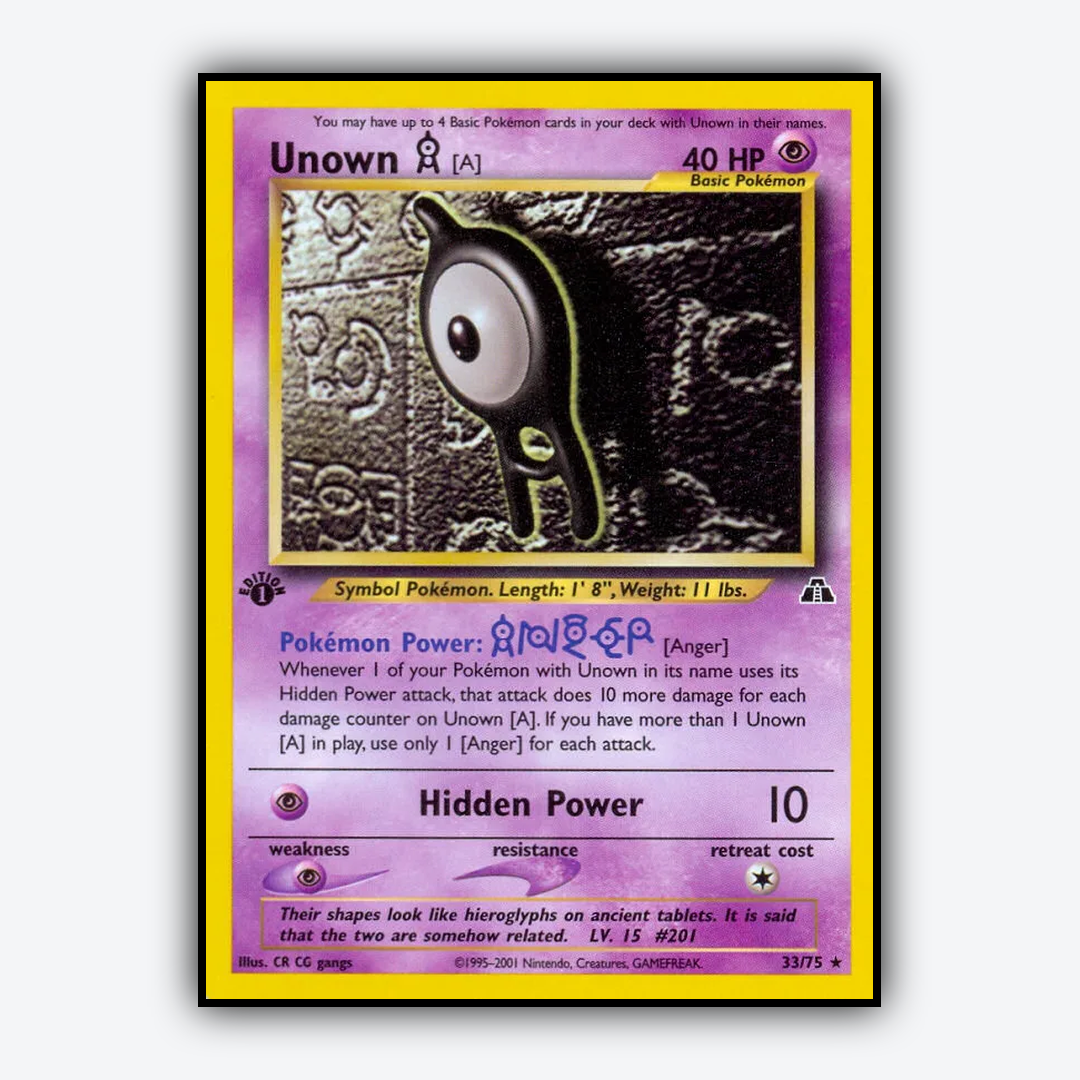 Unown [A] 033/75 - Neo Discovery Set - Card Rug