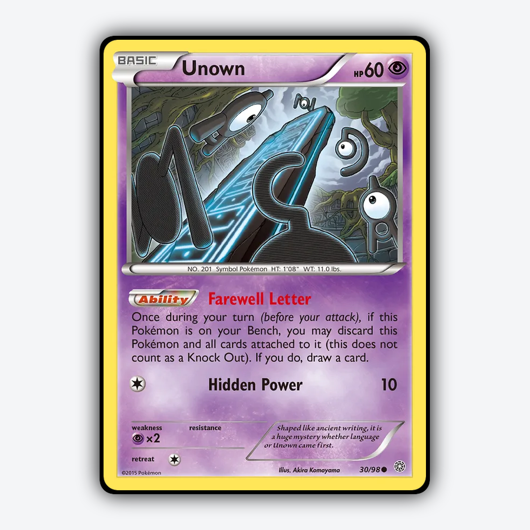 Unown 030/98 - Ancient Origins Set - Card Rug