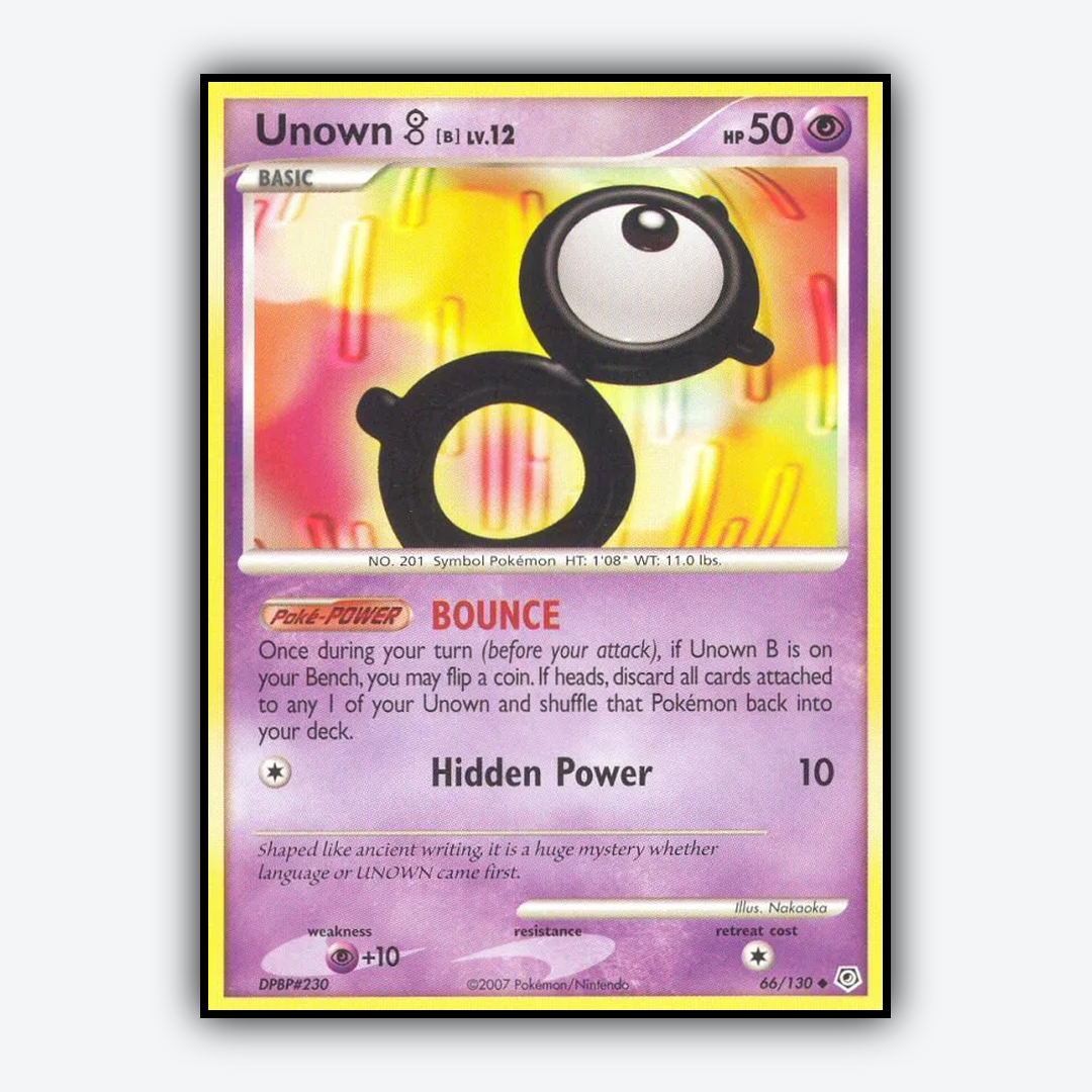 Unown B 066/130 - Diamond & Pearl Set - Card Rug