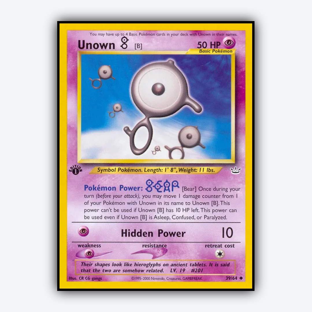 Unown [B] 039/64 - Neo Revelation Set - Card Rug