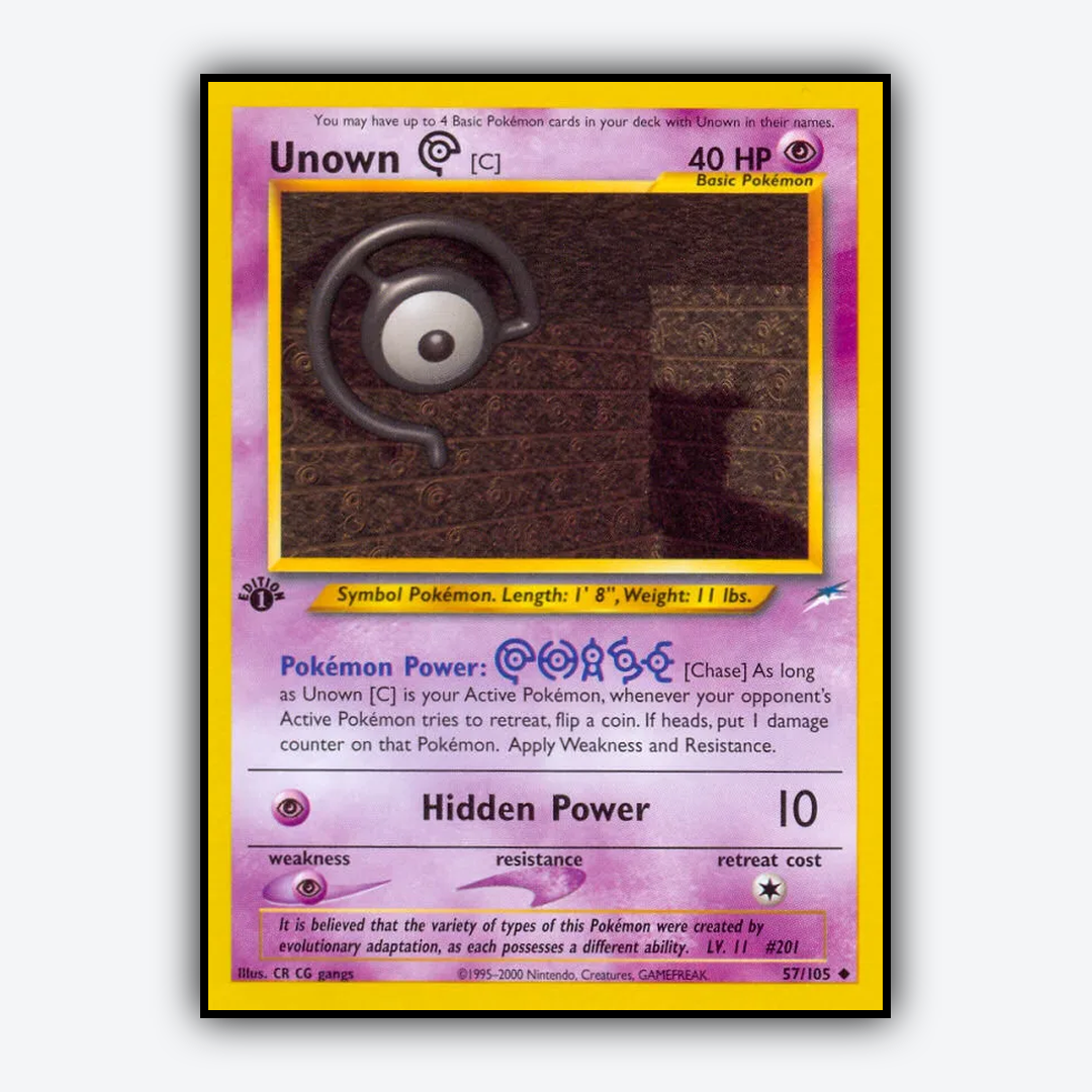 Unown [C] 057/105 - Neo Destiny Set - Card Rug