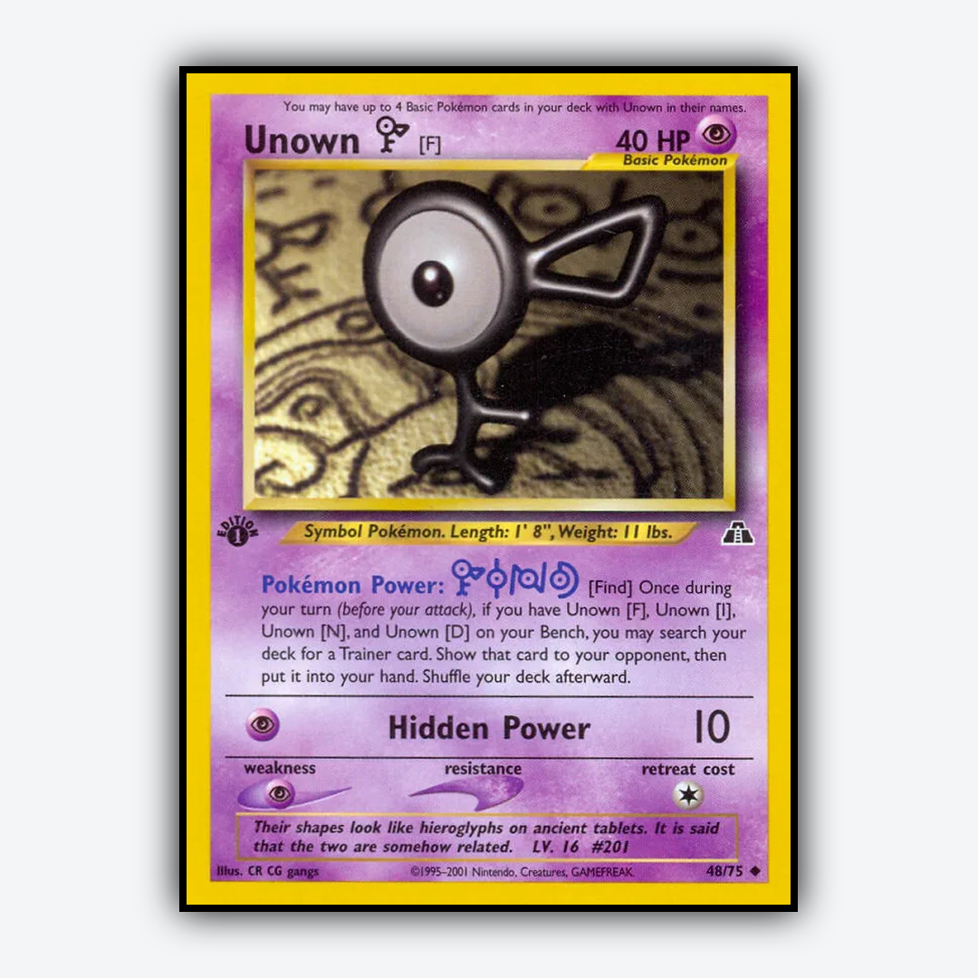 Unown [F] 048/75 - Neo Discovery Set - Card Rug