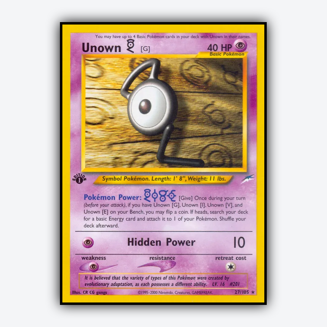 Unown [G] 027/105 - Neo Destiny Set - Card Rug