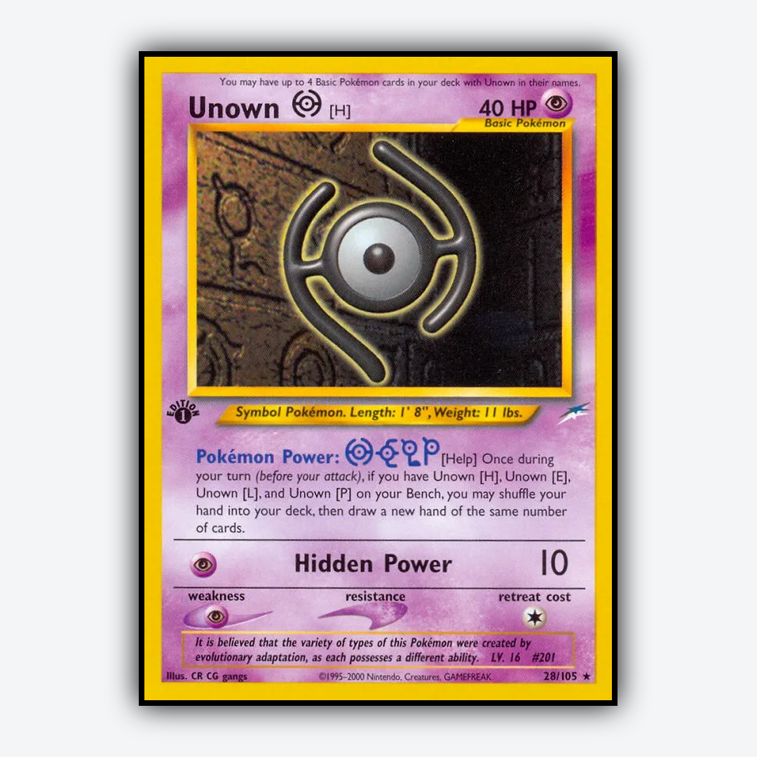 Unown [H] 028/105 - Neo Destiny Set - Card Rug